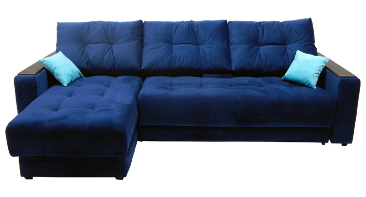 Угловой диван Бонд XL средний с накладкой 5 подушек в Саки